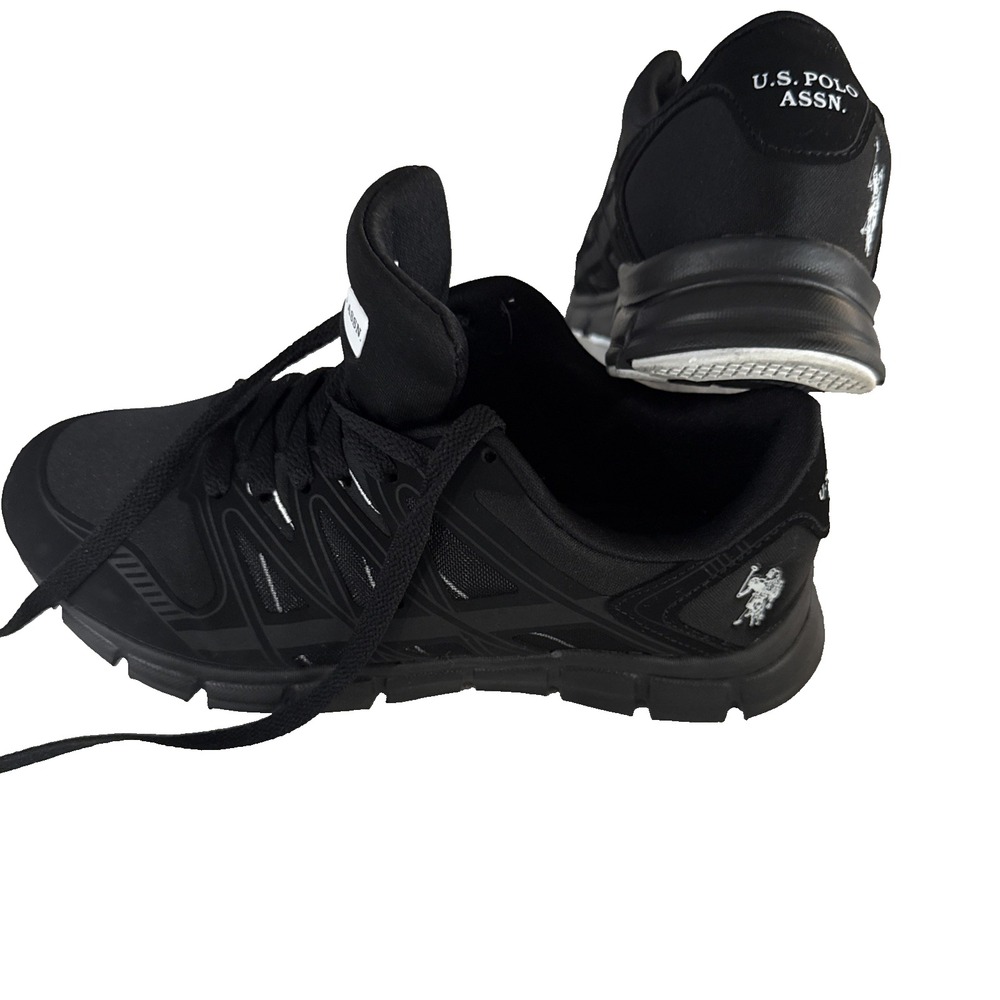 U.S. Polo Assn. women's Black Athletic Sneakers Lace-Up Low Top Casual Size 7